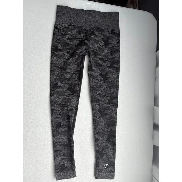 Gymshark Camo Seamless Leggings High Waisted Workout Fitness Gym Gray M‎ - Picture 4 of 6